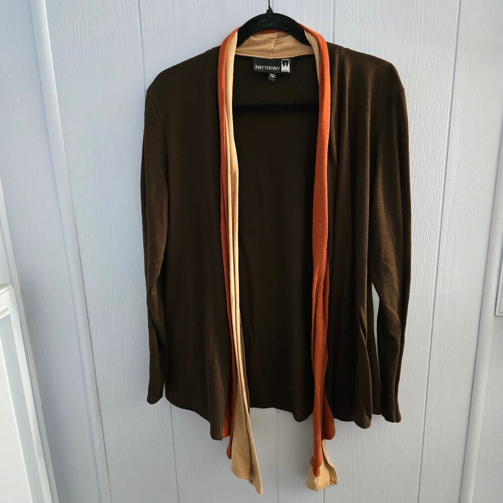 Antthony Boho Patchwork Drape Cardigan Size Xl La… - image 1